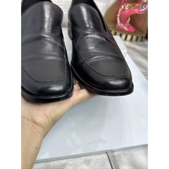 (P6) HUGO BOSS BLACK LEATHER VENETIAN LOAFERS,Men’s,SIZE 11.5 main image 4